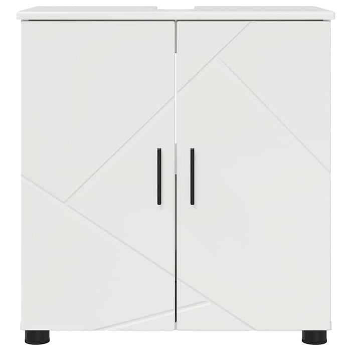 Baderomsskap Høyglans hvit 61 x 35 x 64 cm Konstruert tre