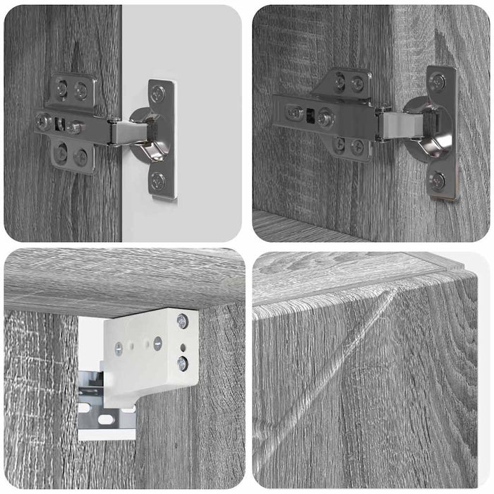 Speilskap med hylle Grå sonoma 59 x 17 x 55 cm Konstruert tre