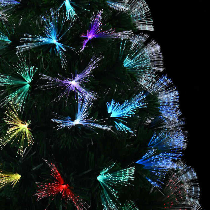 Kunstig juletre med dekorative strenglys grønn 210 cm PVC