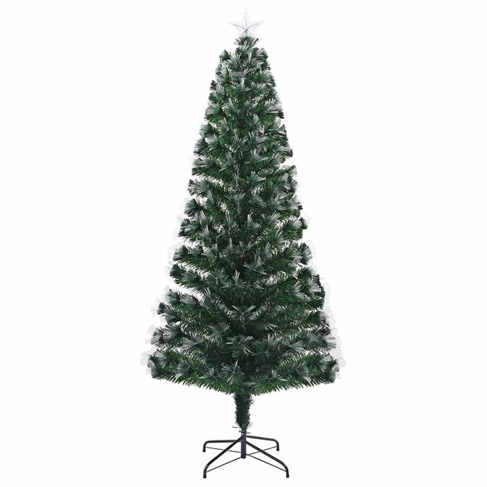 Kunstig juletre med dekorative strenglys grønn 210 cm PVC