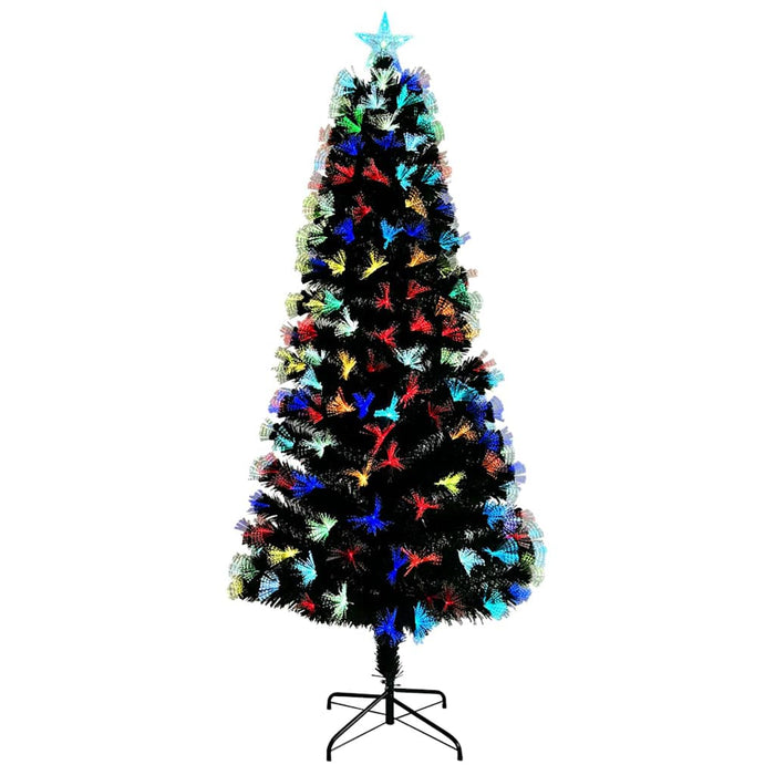 Kunstig juletre med dekorative strenglys grønn 210 cm PVC