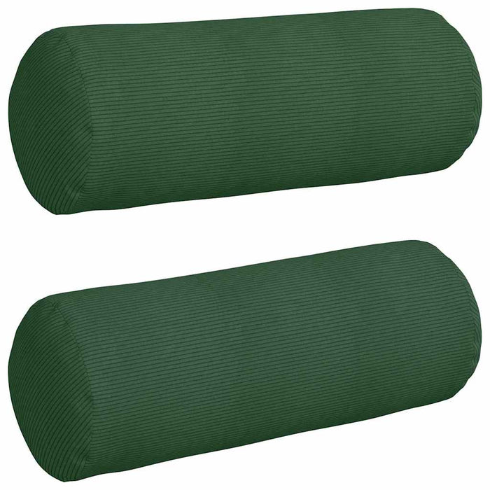 Bolster puter 2 pcs Mørkegrønn Ø 25 x 70 cm Corduroy stoff