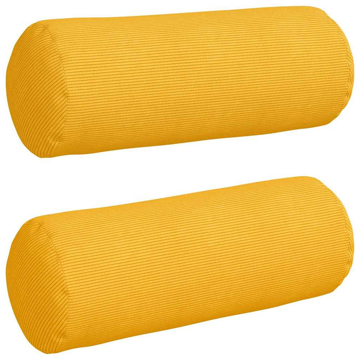 Bolster puter 2 pcs Lys Gul Ø 25 x 70 cm Corduroy stoff