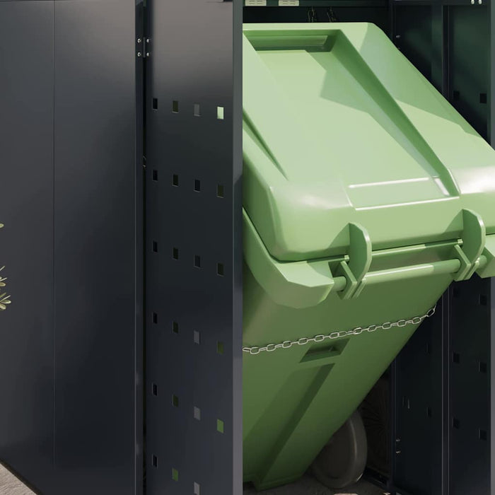 Oppbevaring for 3 søppelbøtter Antrasitt 204 x 77,5 x 121,5 cm