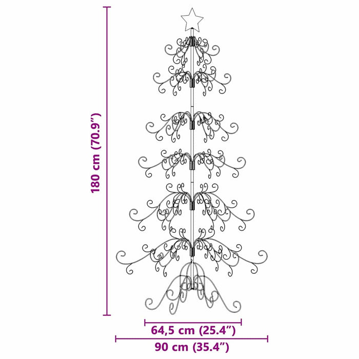 Metall juletre med stativ Gull 180 cm Pulverlakkert stål