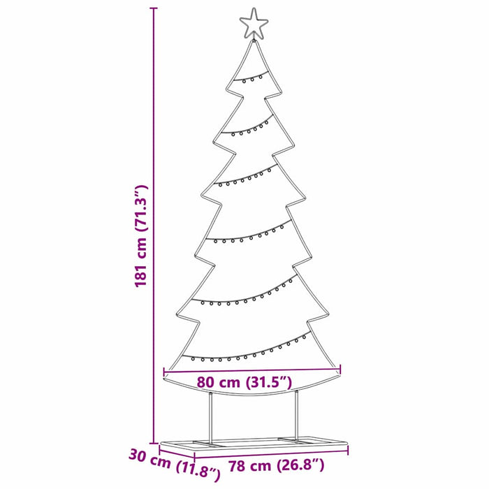 Metall juletre med stativ Svart 180 cm Stål