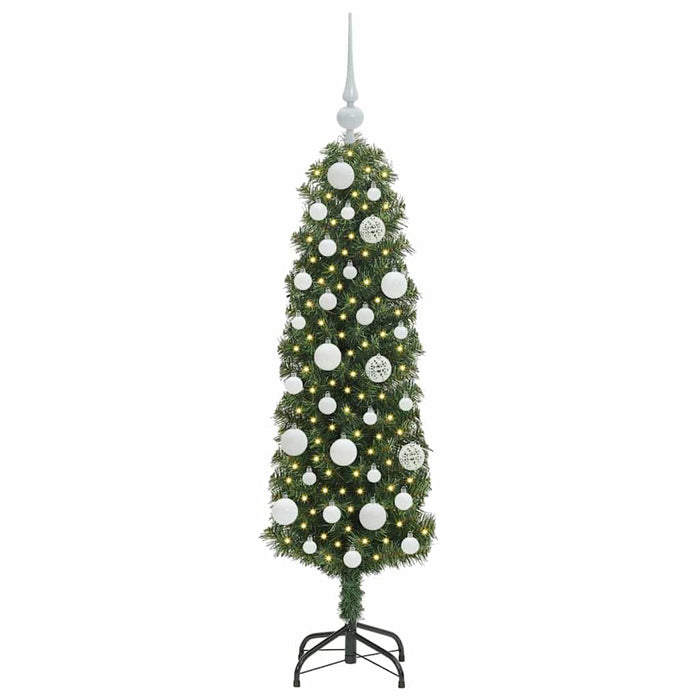 Kunstig juletre med LED -stripelys grønn 120 cm PVC