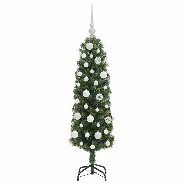 Kunstig juletre med LED -stripelys grønn 120 cm PVC