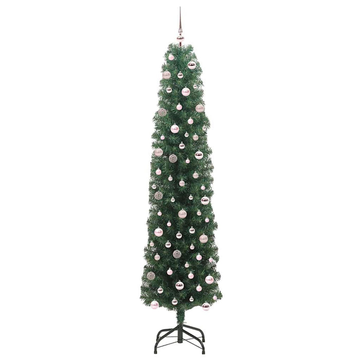 Kunstig juletre med LED -stripelys grønn 240 cm PVC