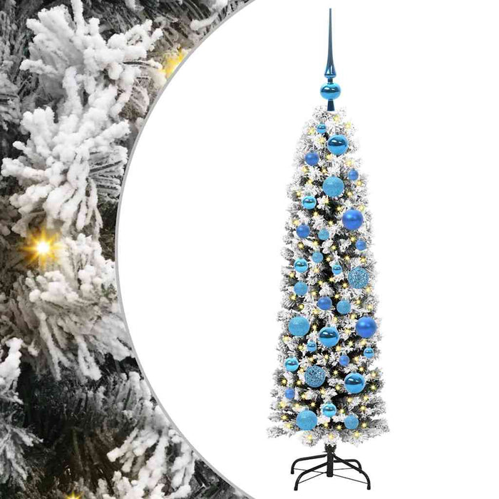 Kunstig juletre med 150 LED grønn 120 cm PVC og stål og plast