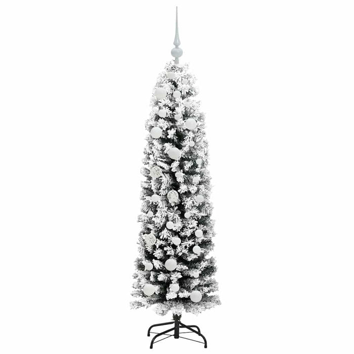 Kunstig juletre med LED -stripelys Grønn og hvit 150 cm PVC