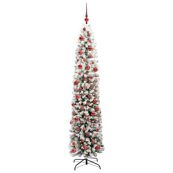Kunstig juletre with LEDs Grønn og hvit 180 cm PVC