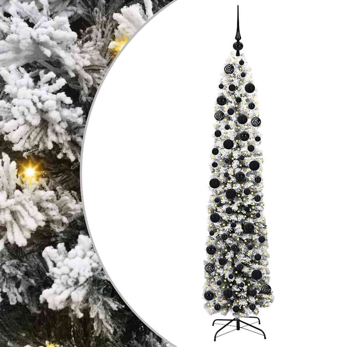 Kunstig juletre with LEDs Grønn og hvit 180 cm PVC