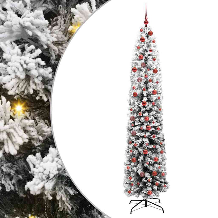 Kunstig juletre med LED -stripelys Grønn og hvit 210 cm PVC