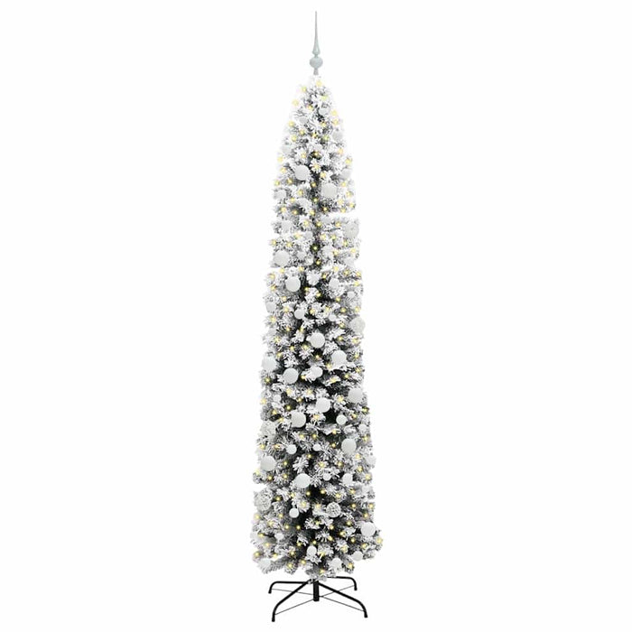 Kunstig juletre med LED -stripelys Grønn og hvit 210 cm PVC