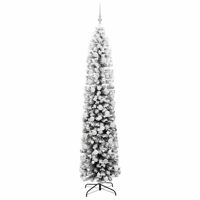 Kunstig juletre med LED -stripelys Grønn og hvit 210 cm PVC