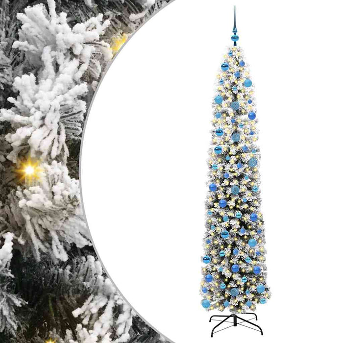 Slim juletre med 300 LED grønn 240 cm Plast og metall