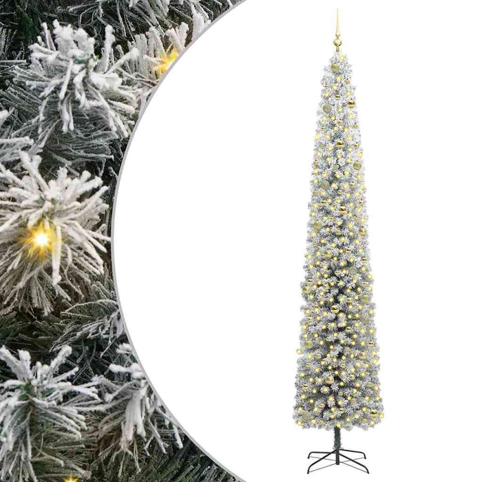 Kunstig juletre with LEDs Grønn og hvit 270 cm PVC