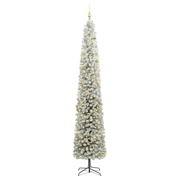 Kunstig juletre with LEDs Grønn og hvit 270 cm PVC