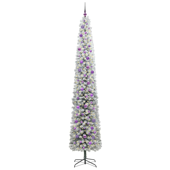 Kunstig juletre med LED -stripelys Grønn og hvit 270 cm PVC