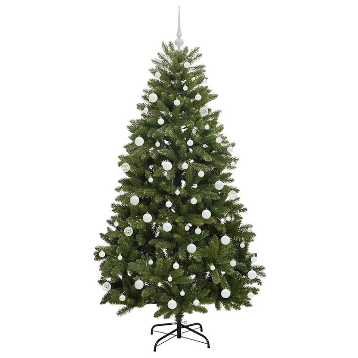 Kunstig juletre med LED -stripelys grønn 180 cm PVC og metall