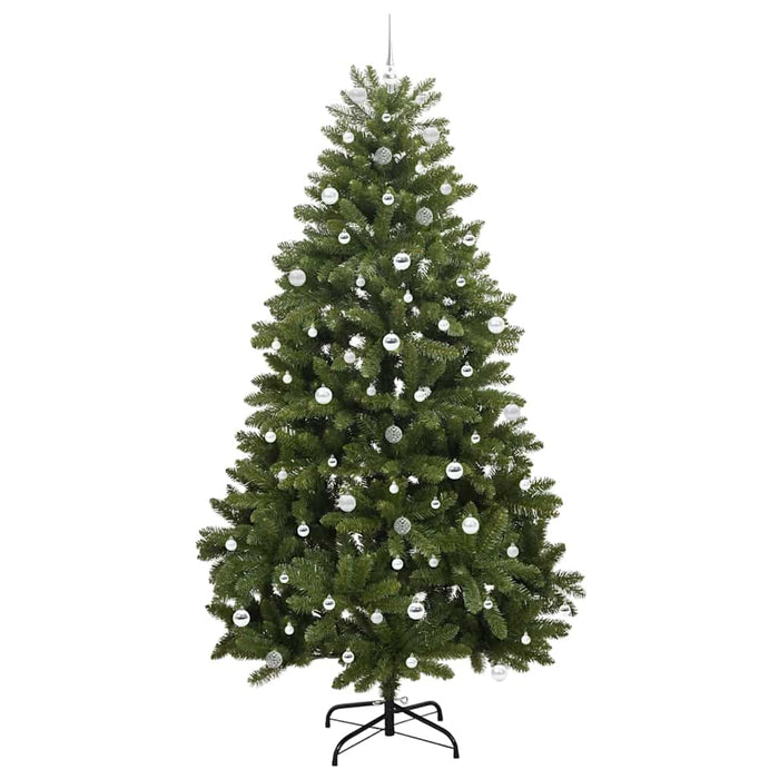 Kunstig juletre med LED -stripelys grønn 240 cm PVC og metall