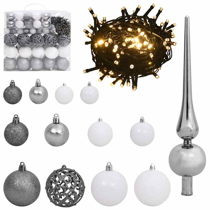 Kunstig juletre with Decorative String Lights grønn PVC