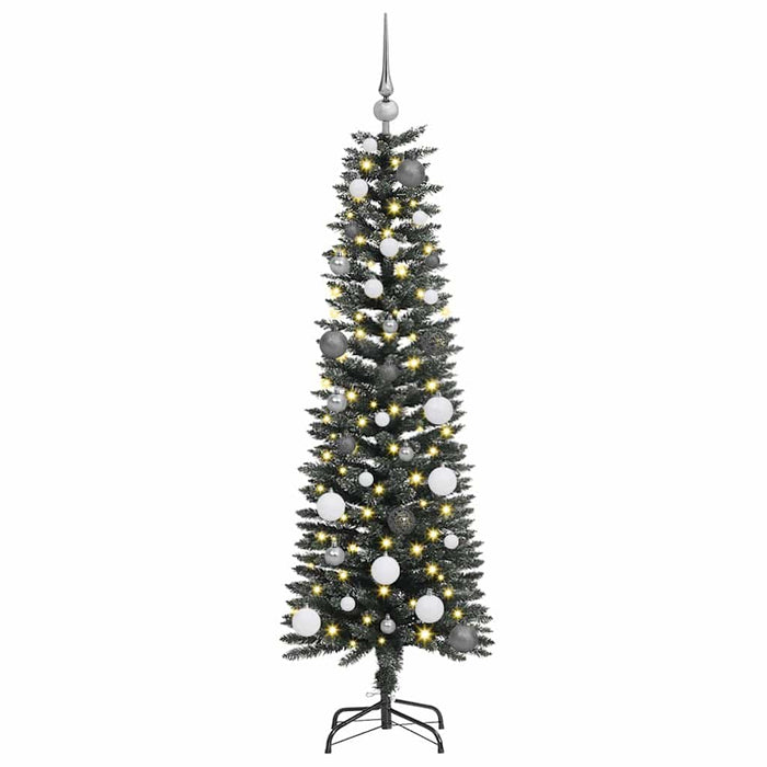 Kunstig juletre with Decorative String Lights grønn 150 cm PVC