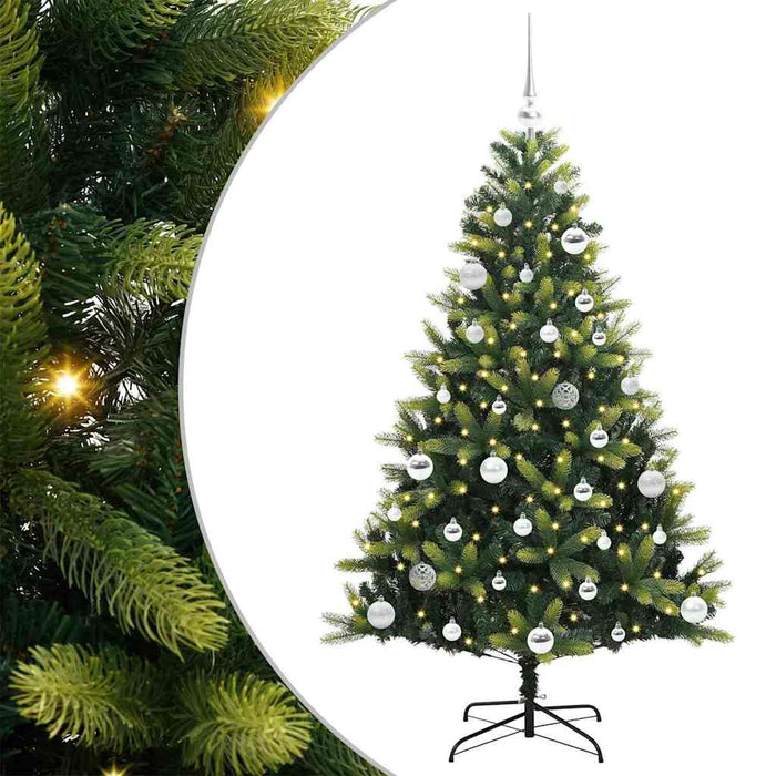 Kunstig Hengt Julegran med 150 LED-lys grønn 150 cm PVC og PE