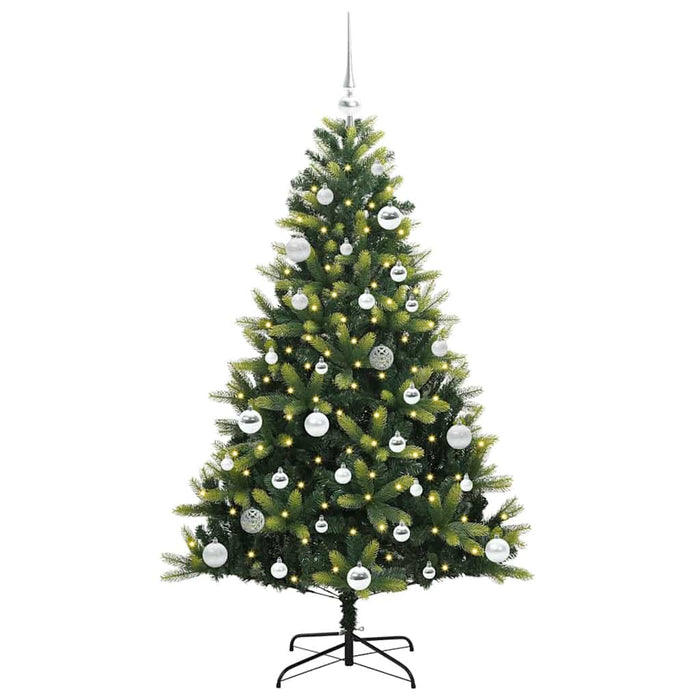 Kunstig Hengt Julegran med 150 LED-lys grønn 150 cm PVC og PE