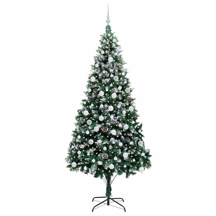 Kunstig juletre med LED -stripelys grønn 210 cm PVC