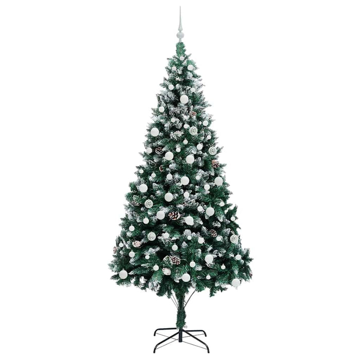 Kunstig juletre med LED -stripelys grønn 210 cm PVC