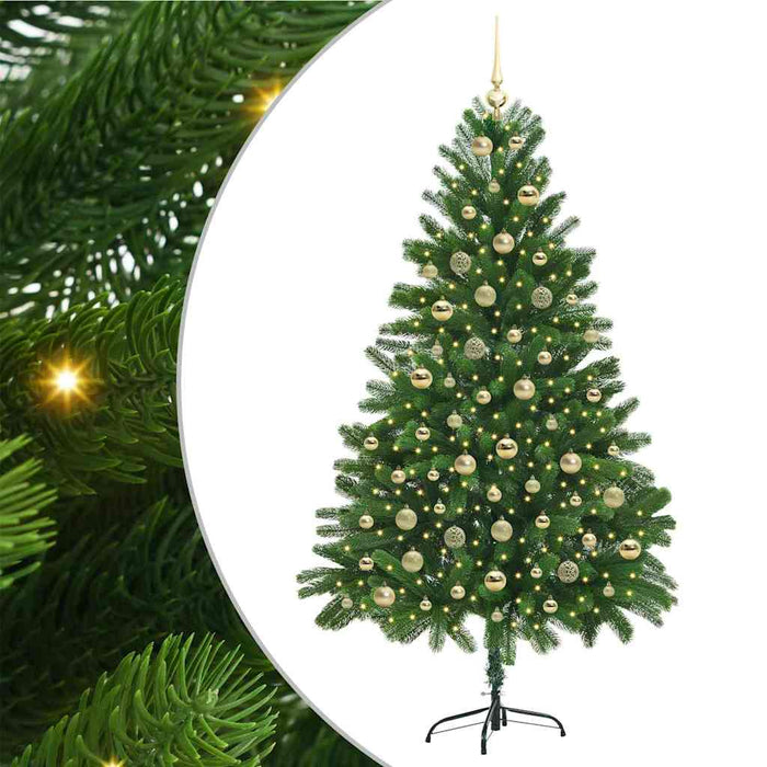 Juletre med 300 LED med stativ grønn 180 cm PE