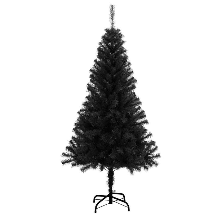 Juletre med 150 LED med stativ Svart 150 cm PVC