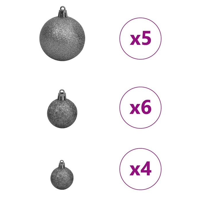 Kunstig juletre med dekorative strenglys grønn 150 cm PVC