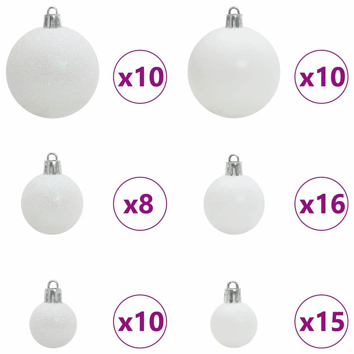 Opp-ned kunstig julegran med kule-sett grønn 180 cm PVC