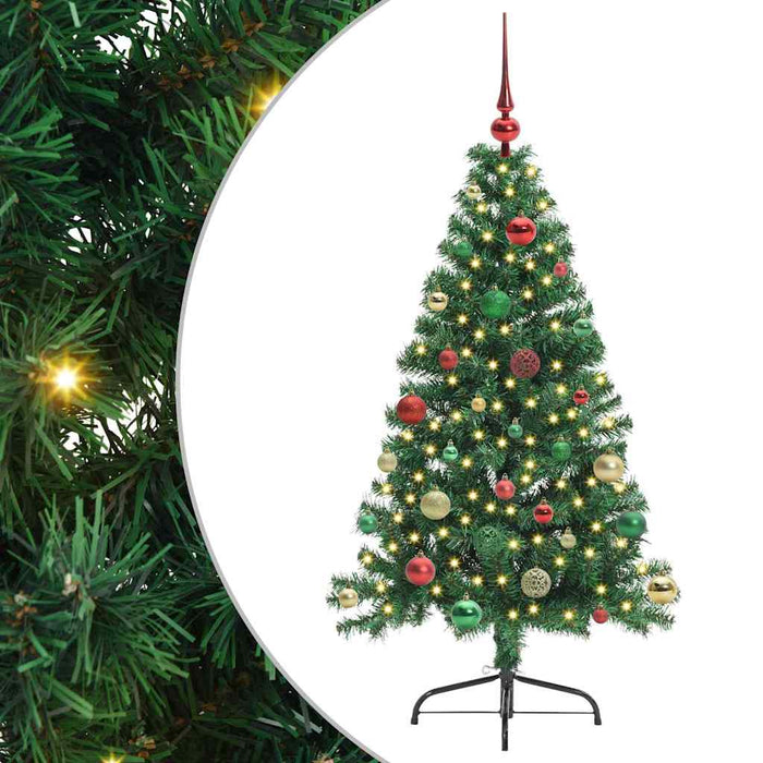 Kunstig forbelyst juletre with LEDs grønn 150 cm PVC