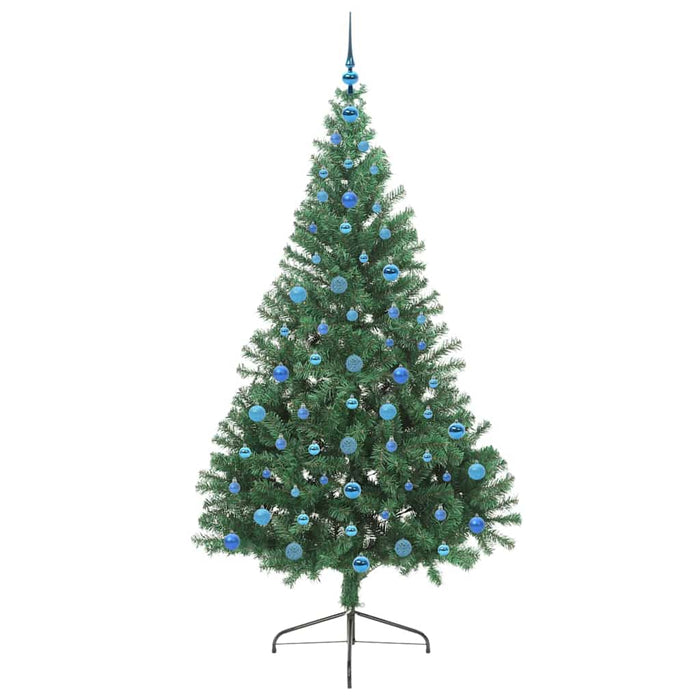 Kunstig Forhåndsopplyst Juletre med 300 LED grønn 210 cm PVC