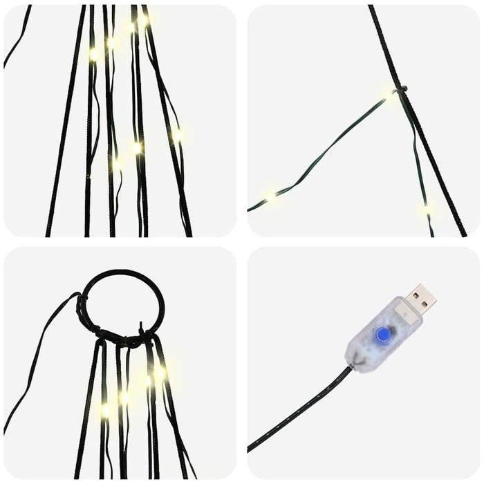 LED juletre med 276 LED med jordspyd Varmhvit 511 cm Metall