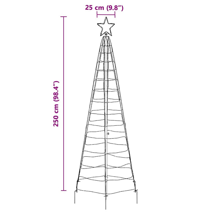 LED Juletre med Bakkepler med 390 LED Kaldhvit 250 cm Jern