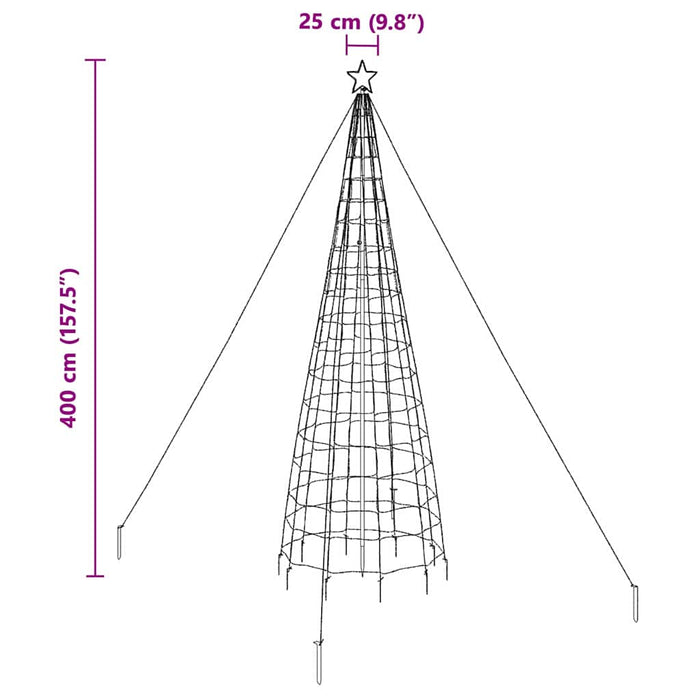 LED Juletre med Bakkepler med 800 LED Kaldhvit 400 cm Jern