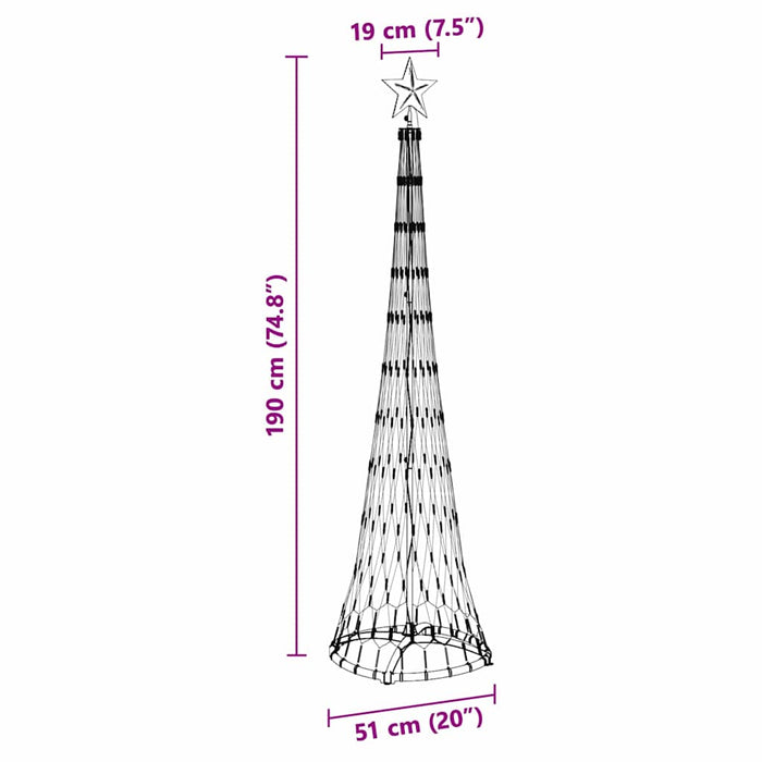 LED juletre med 230 LED Blå 138.5 x 138.5 x 399 cm Metall
