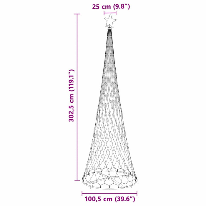 LED juletre med stativ Flerfarget 138.5 x 138.5 x 399 cm Metall