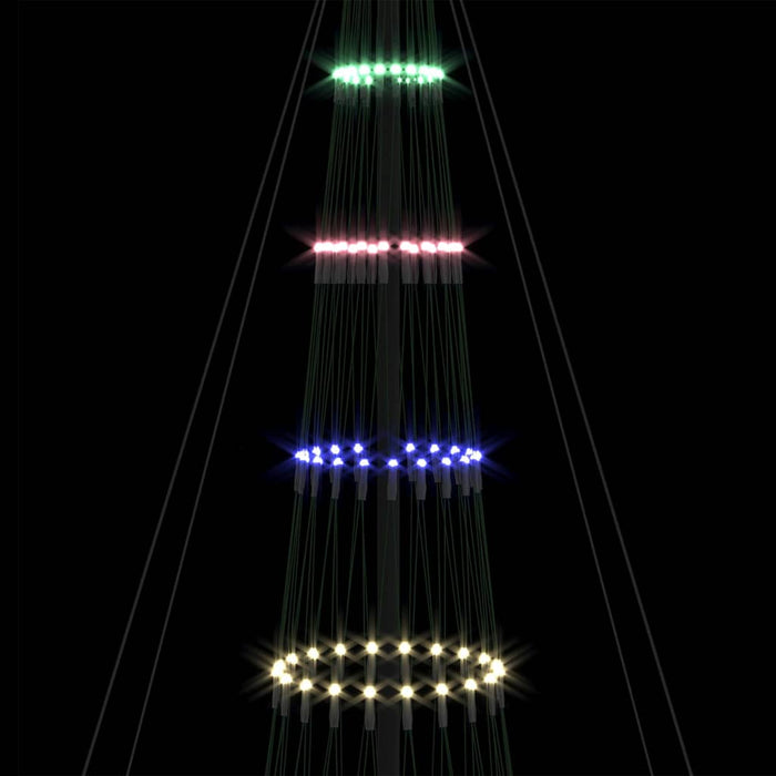 LED juletre med stativ Flerfarget 138.5 x 138.5 x 399 cm Metall