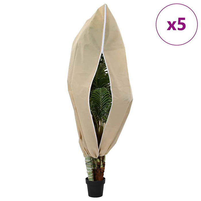 Frostbeskyttelse Plantefleece Dekker 5 pcs Beige 1,55 x 1,55 m