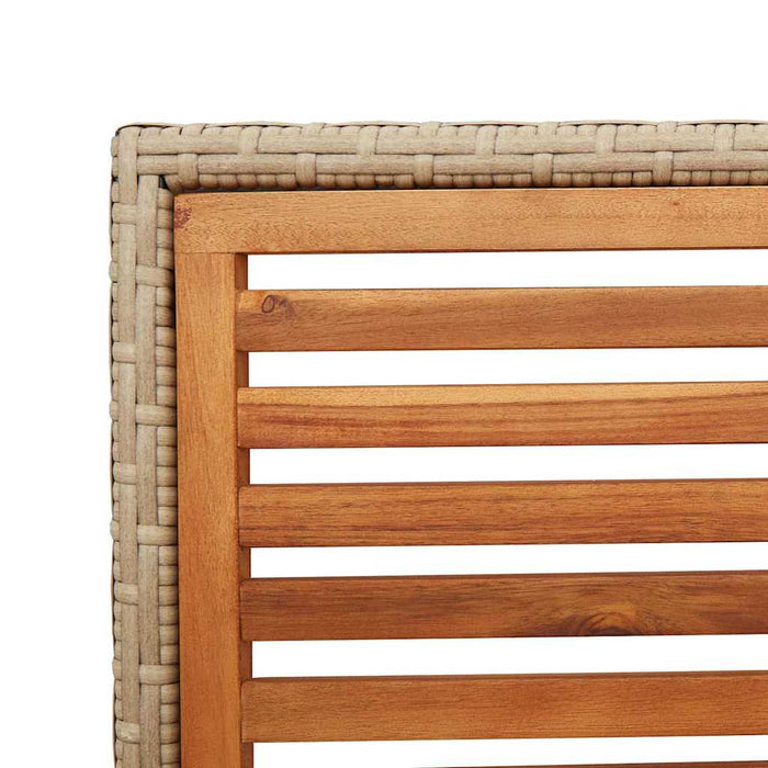 Utestoler 4 pcs Krem, brun PE rattan, solid akasietre