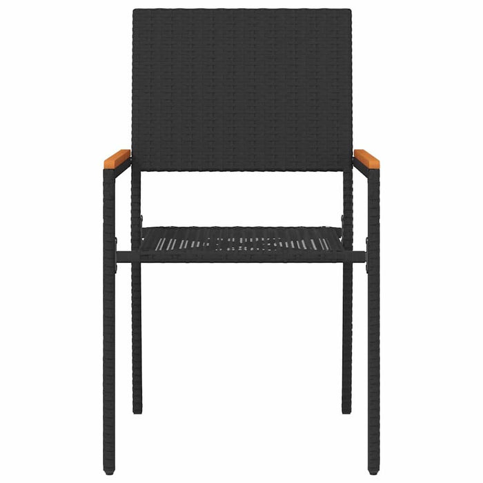 Utestoler 4 pcs Krem, brun PE rattan, solid akasietre