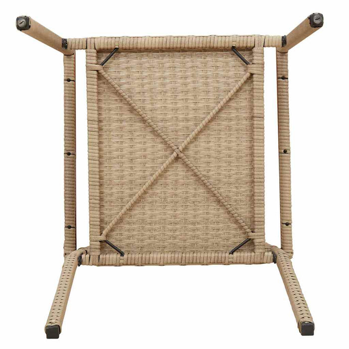 Utestoler 4 pcs Krem, Brun PE rattan, Solid akasietre