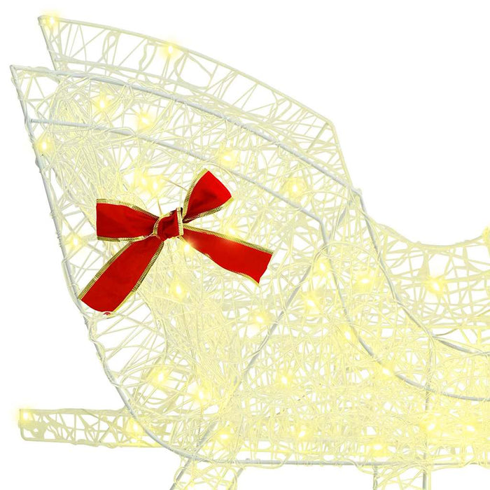 Reinsdyr Trekke Slede Varmhvit 120 cm 55 cm Akryl