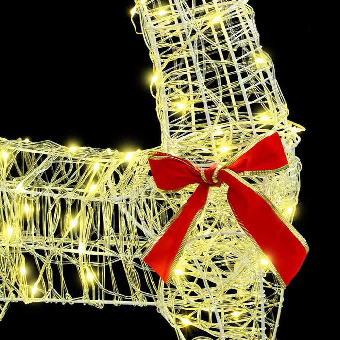 Reinsdyr Trekke Slede Varmhvit 120 cm 55 cm Akryl